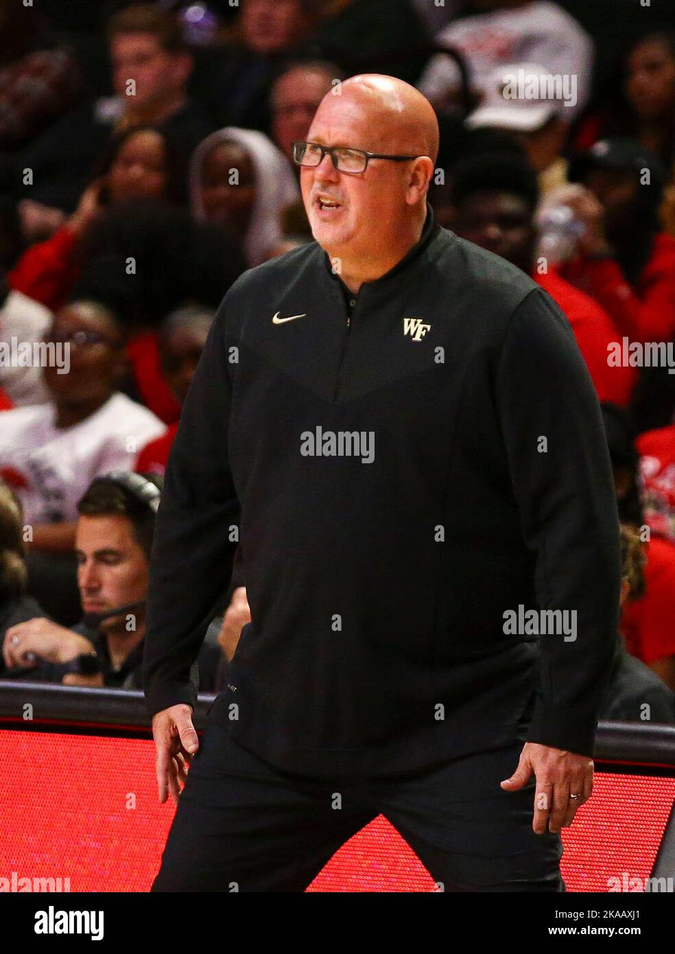 November 1, 2022: Steve Forbes head men's basketball coach for Wake Forest. NCAA basketball game between Winston Salem State and Wake Forest at Lawrence Joel Veterans Memorial Coliseum, Winston Salem. NC David Beach/CSM Stock Photo
