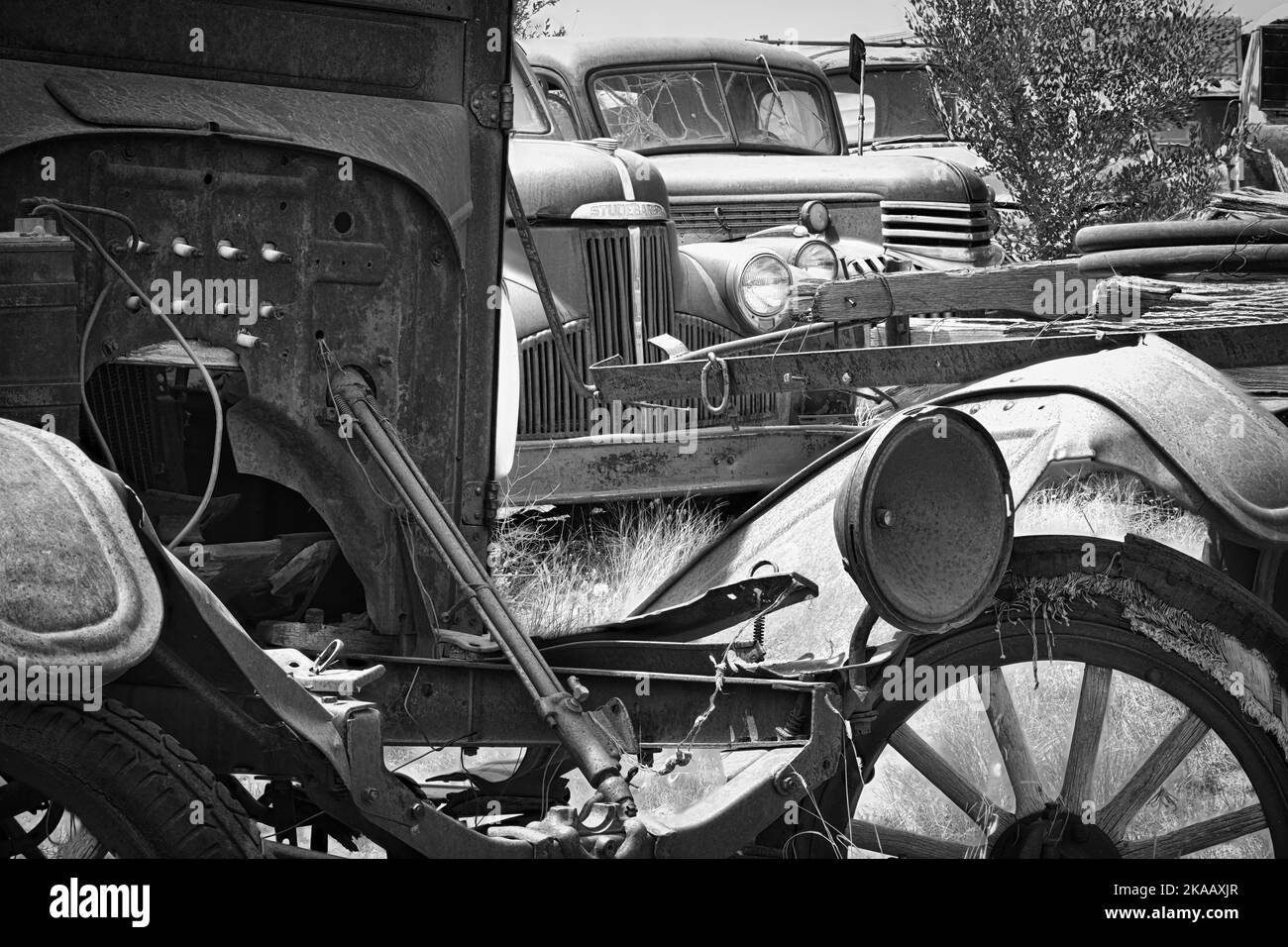 1930's Junkyard in the middle of the New Mexico desert Stock Photo Alamy