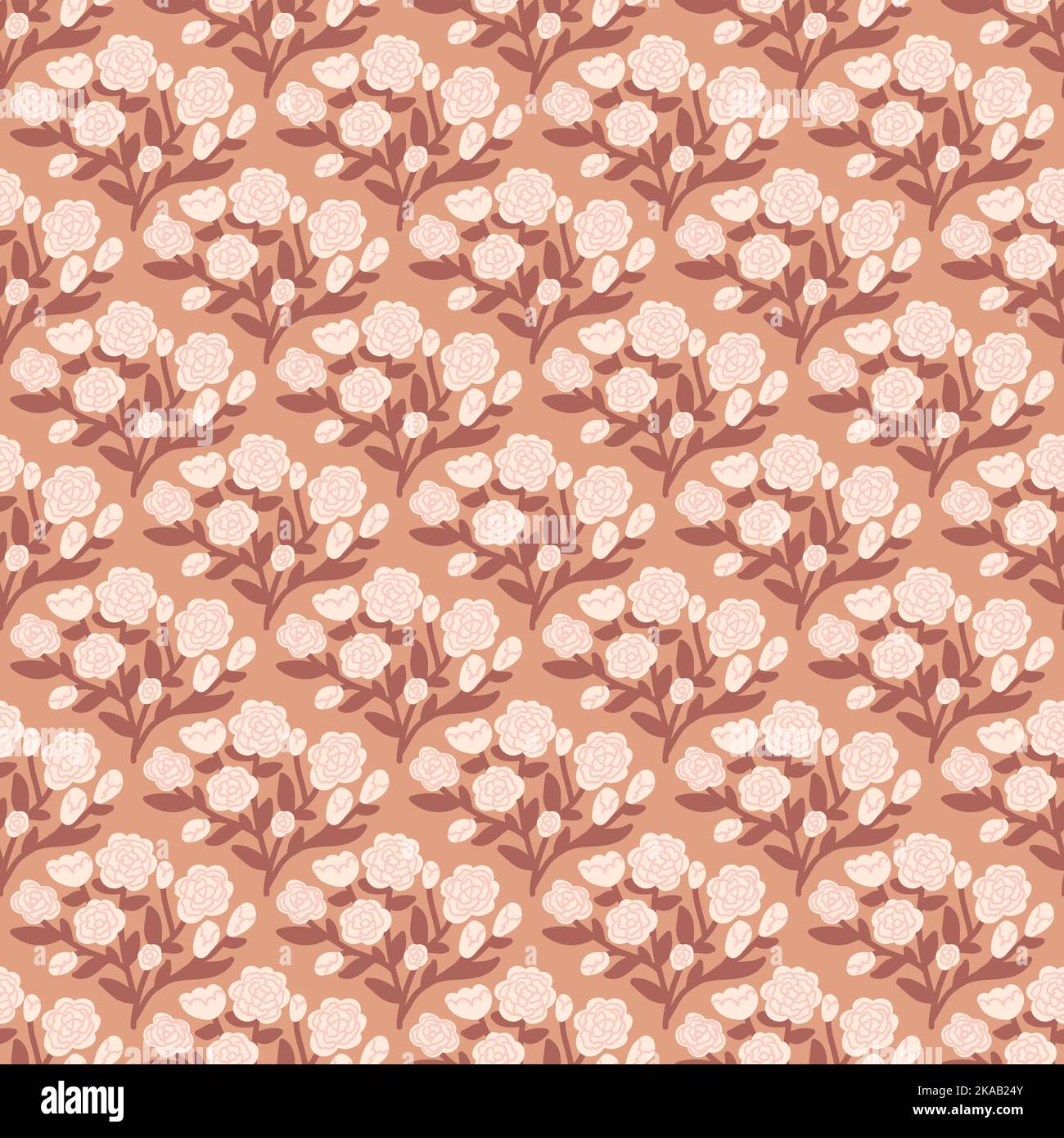 Roses and leaves vector vintage damask seamless pattern Stock Vector