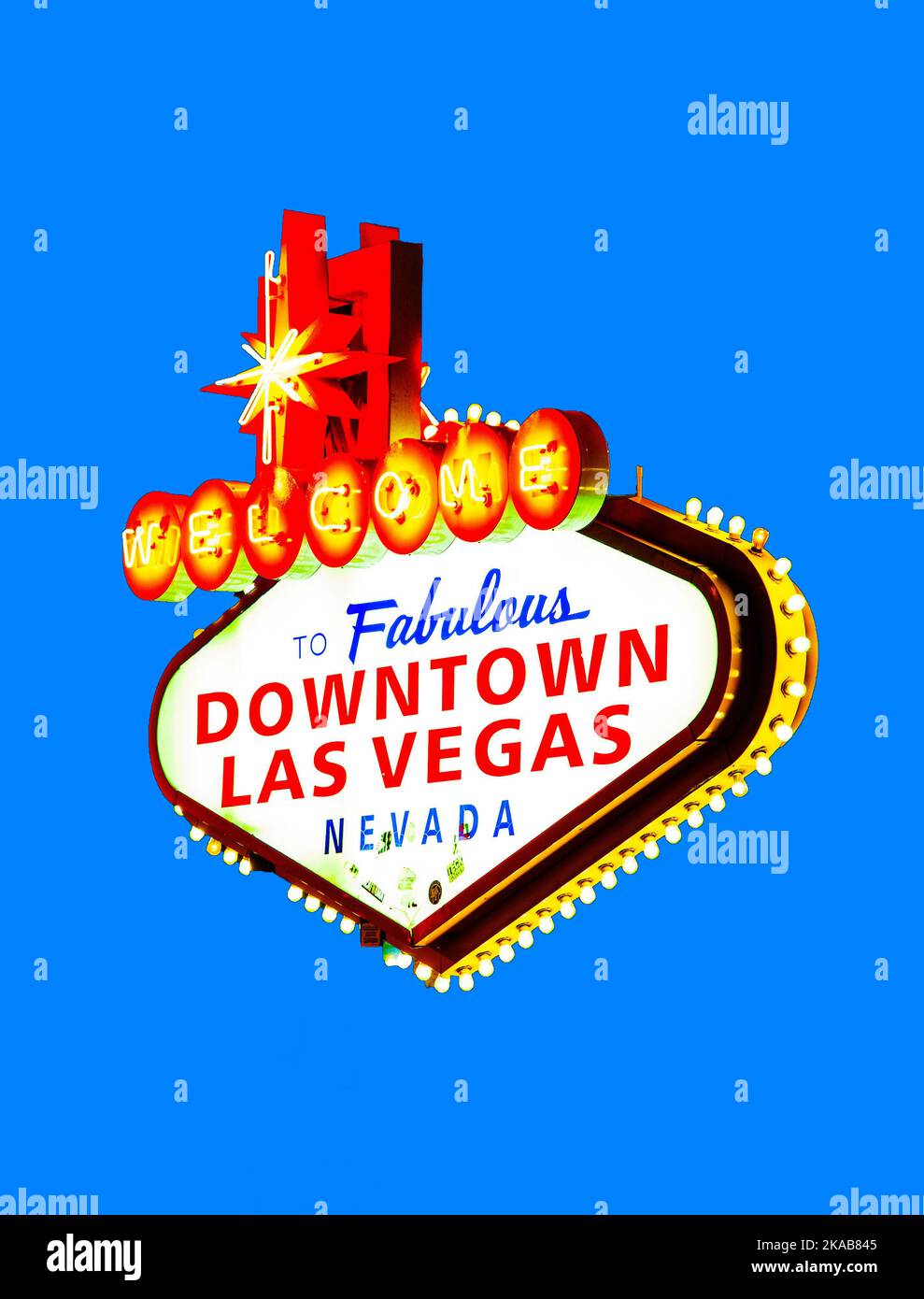 The downtown Las Vegas sign at night Stock Photo Alamy