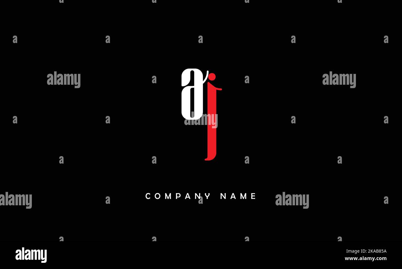 AJ, JA Abstract Letters Logo Monogram Stock Vector
