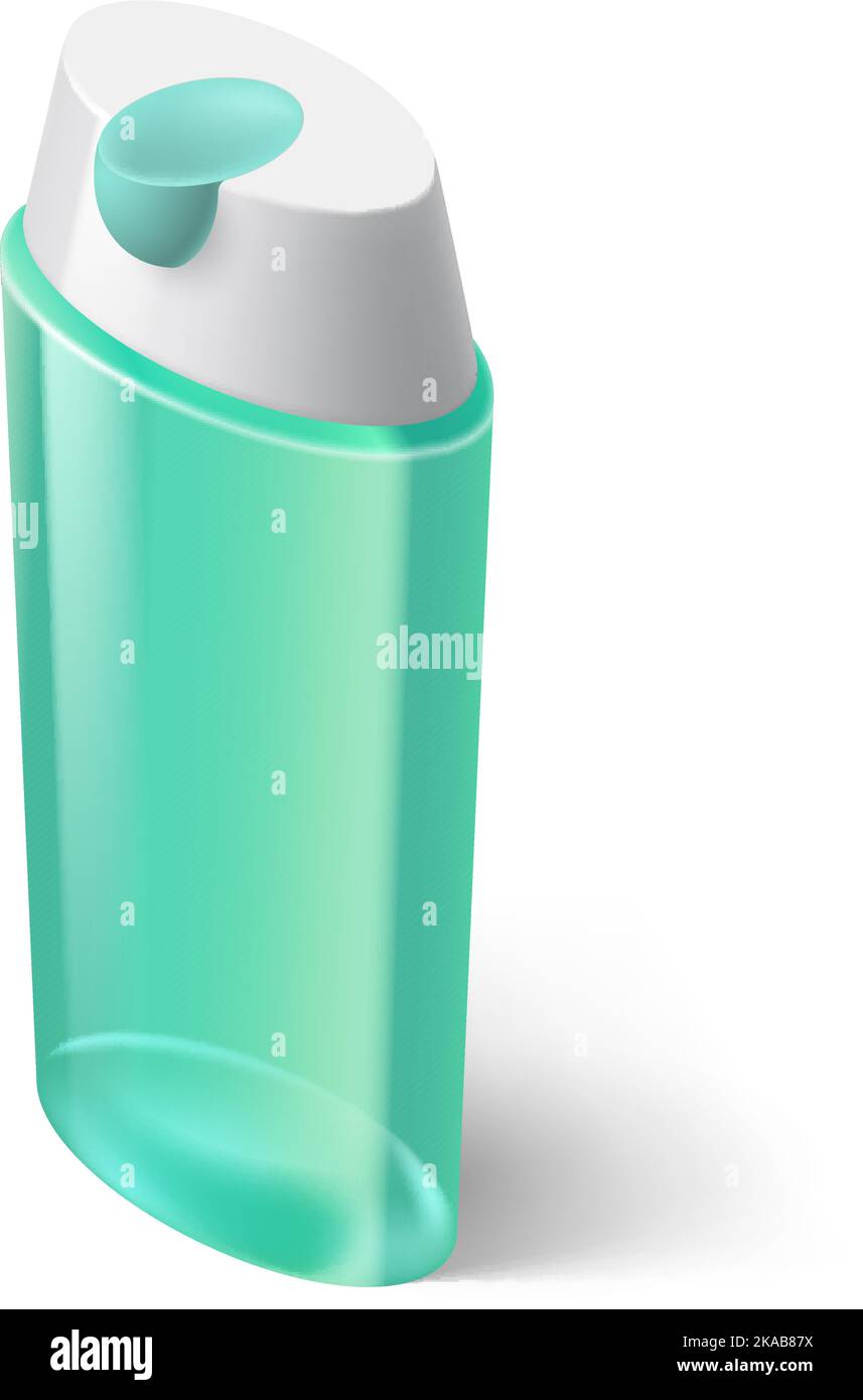 Shampoo Blue Icon in Isometric Style on White Stock Vector