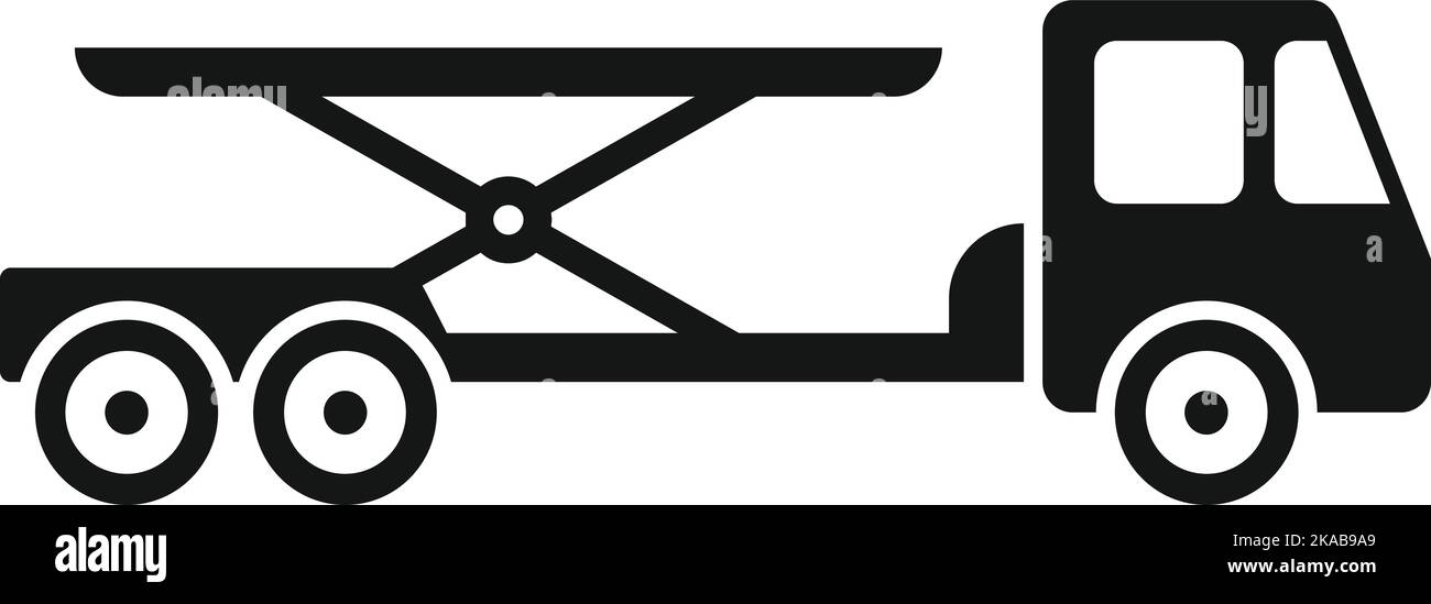 Cargo truck icon simple vector. Airport support. Aviation carrier Stock Vector