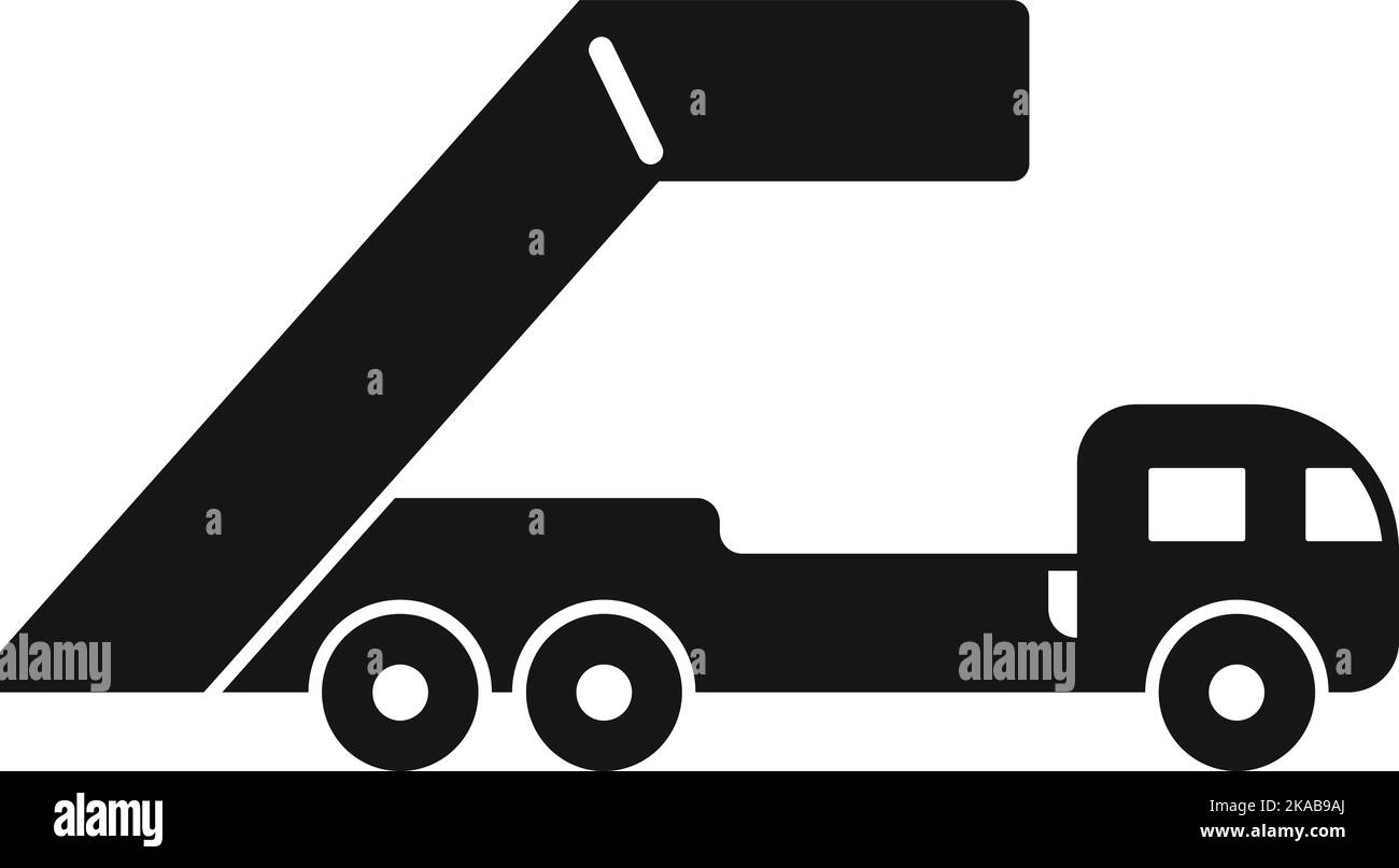 Airplane stairs icon simple vector. Ground airport. Cargo truck Stock Vector