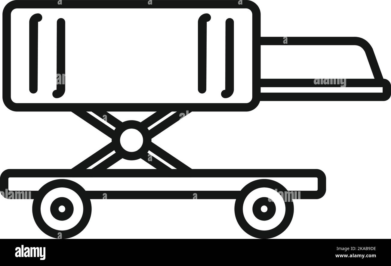 Ground truck icon outline vector. Support airport. Cargo bus Stock Vector