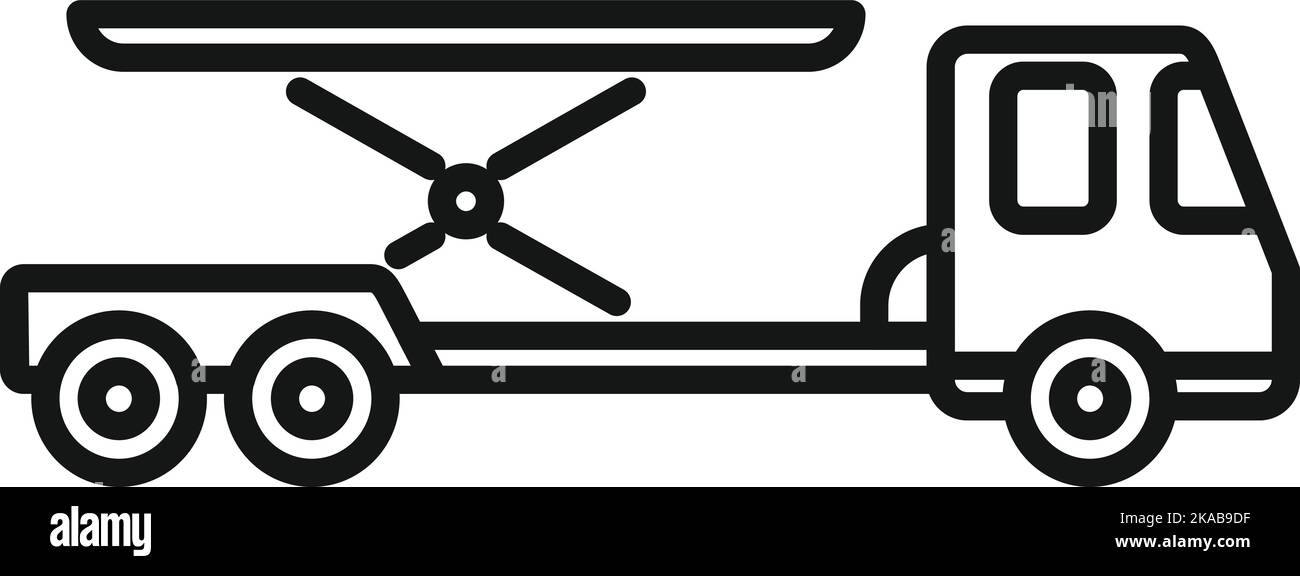 Cargo truck icon outline vector. Airport support. Aviation carrier Stock Vector