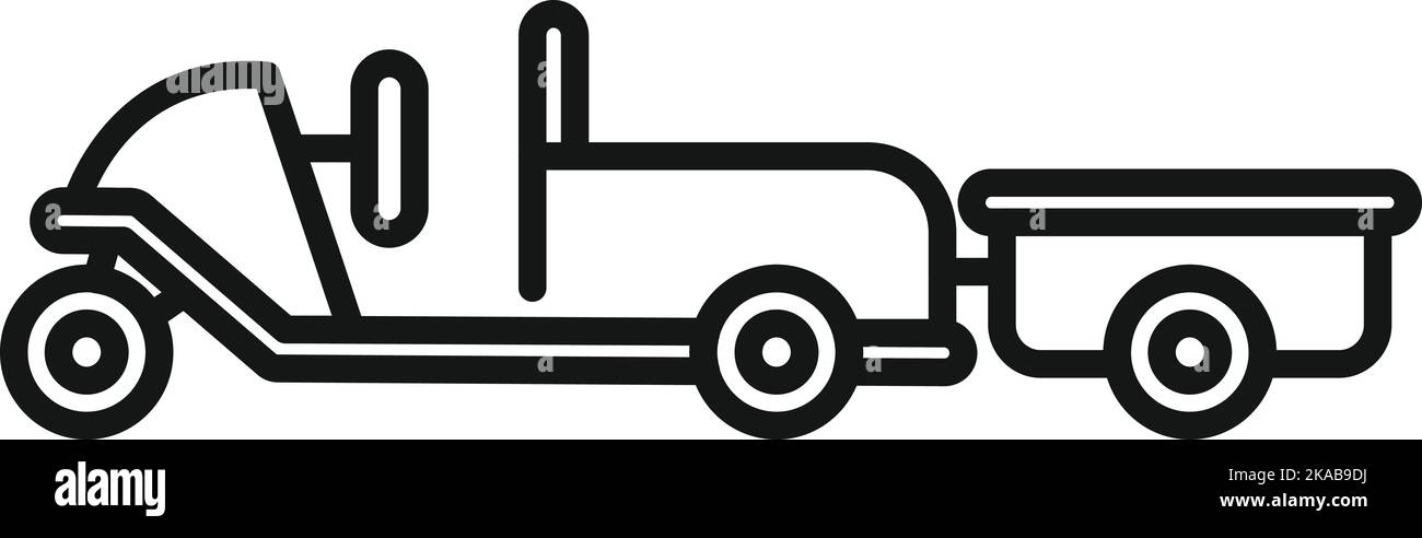 Cargo car icon outline vector. Airport support. Ground support Stock Vector