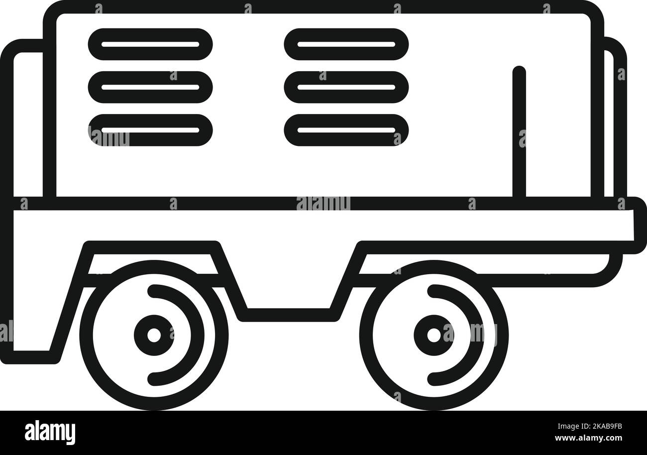 Airplane support icon outline vector. Airport equipment. Cargo truck Stock Vector