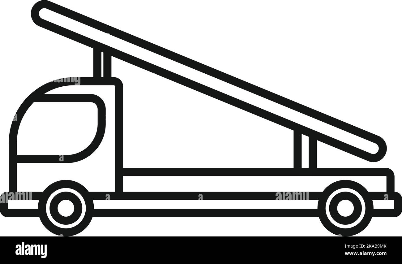 Cargo truck icon outline vector. Ground support. Aviation vehicle Stock Vector