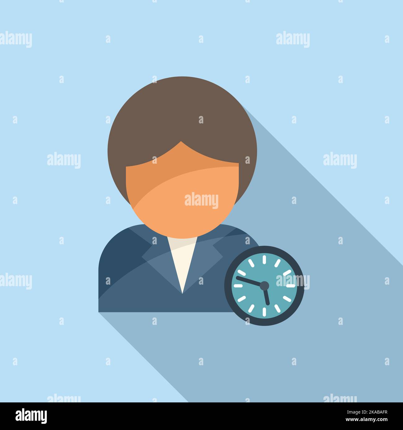 Manager time work icon flat vector. Project control. Task school Stock ...