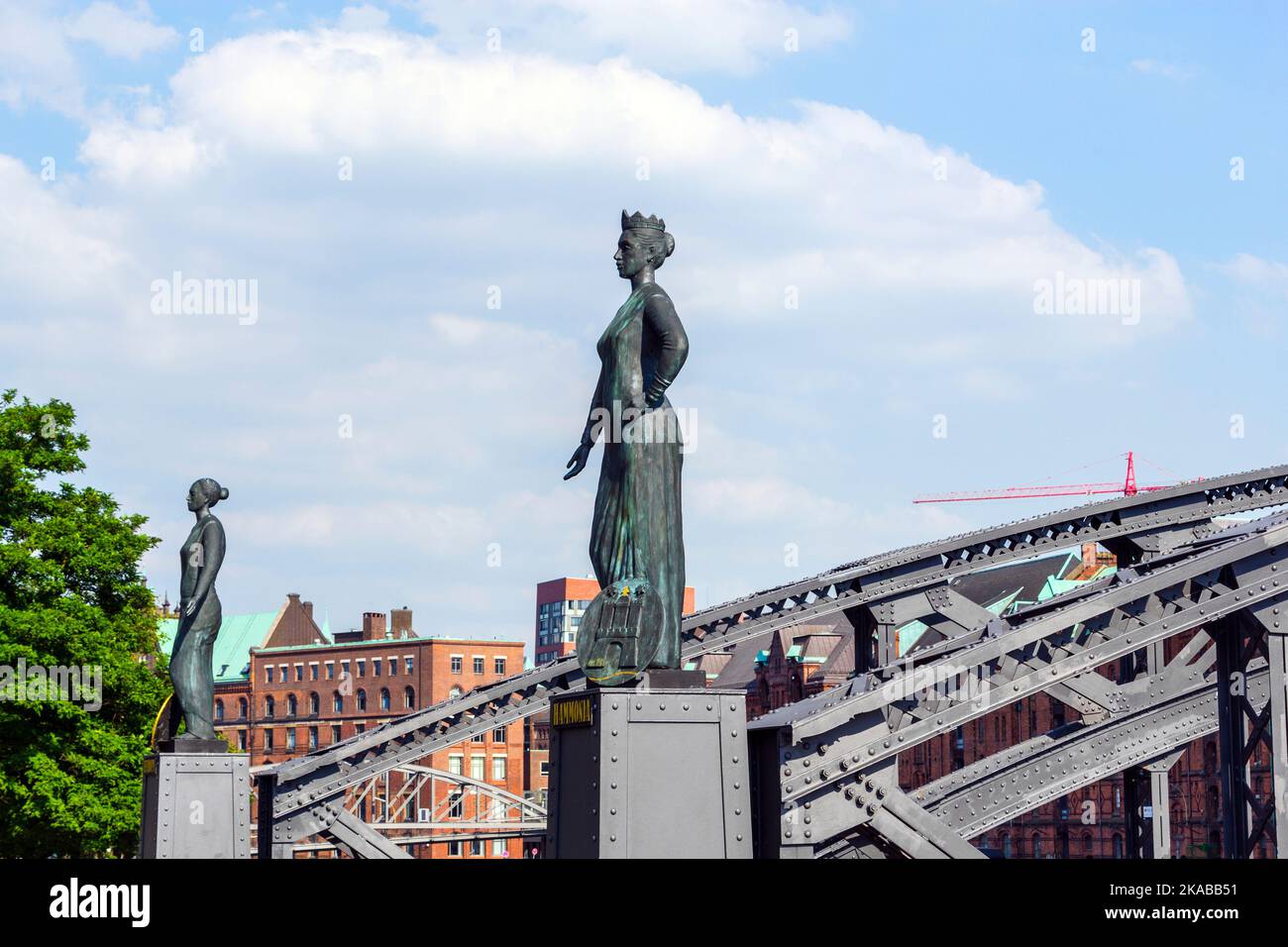 statue of Europa and Hammonia at the Brooks Bridge of Hamburg Stock ...