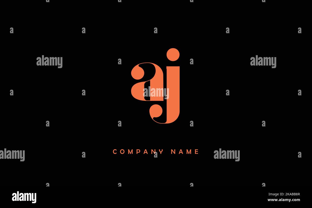 AJ, JA Abstract Letters Logo Monogram Stock Vector