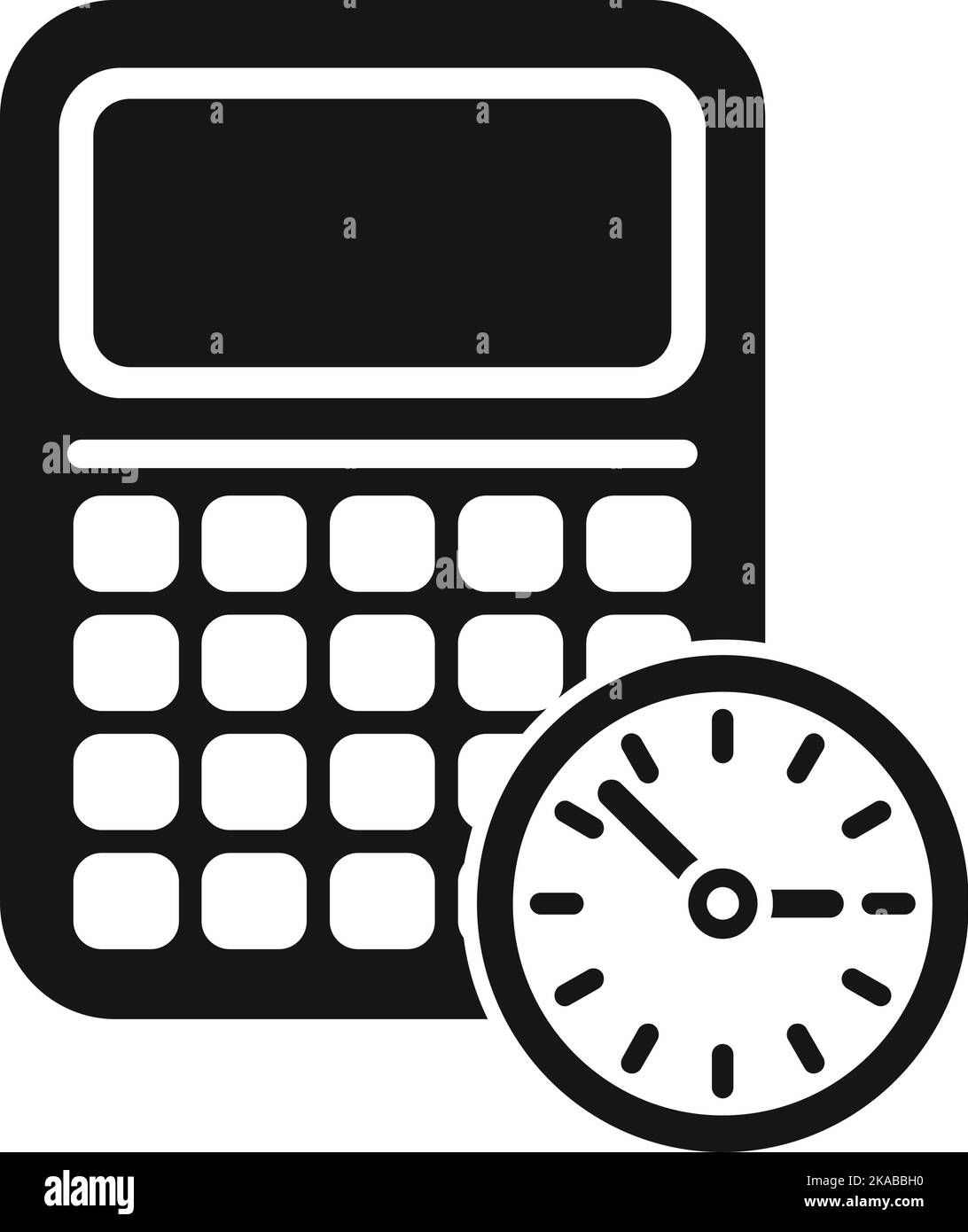 Calculator time icon simple vector. Clock project. Control task Stock