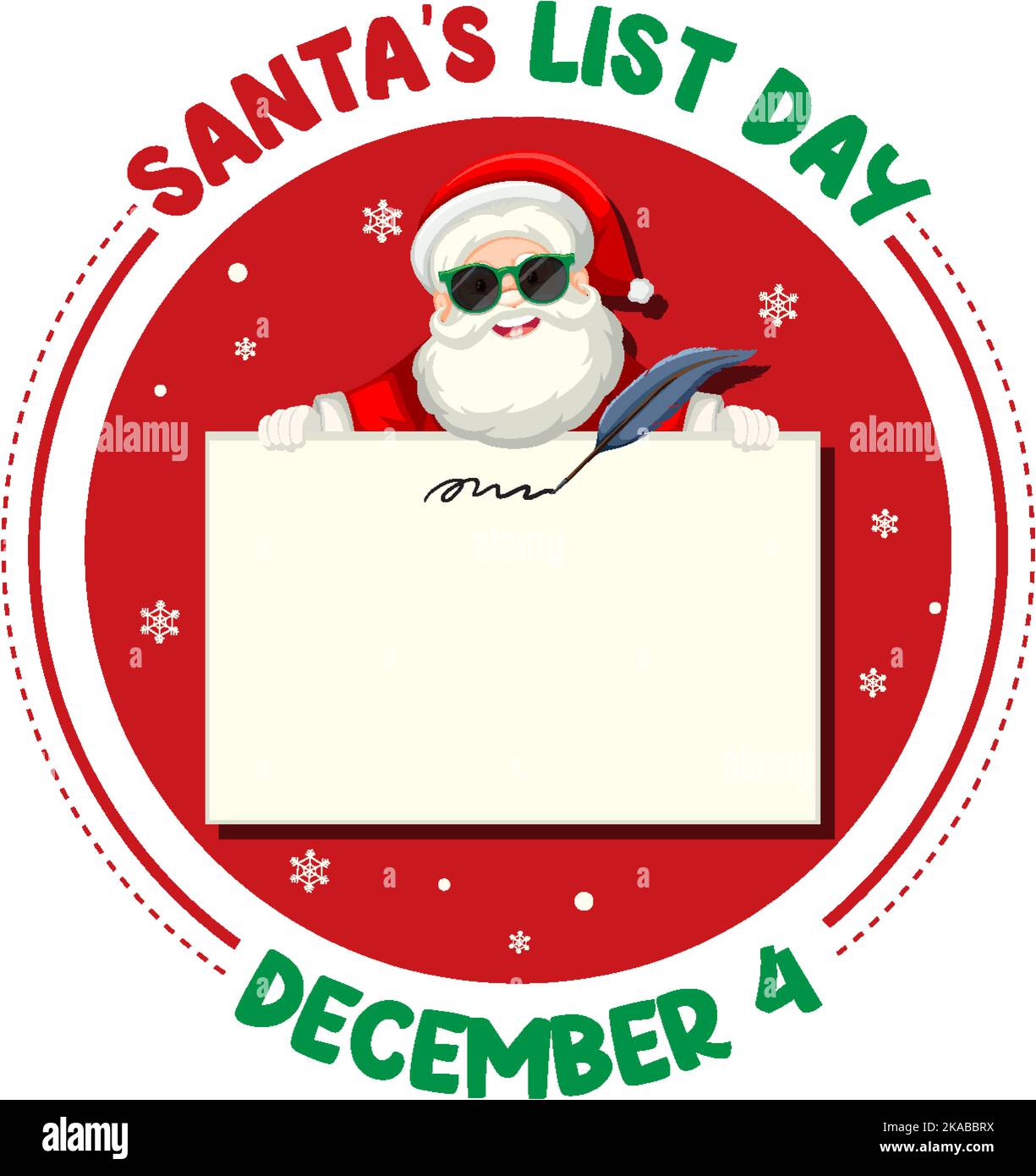 Santa's list day text banner design illustration Stock Vector Image ...