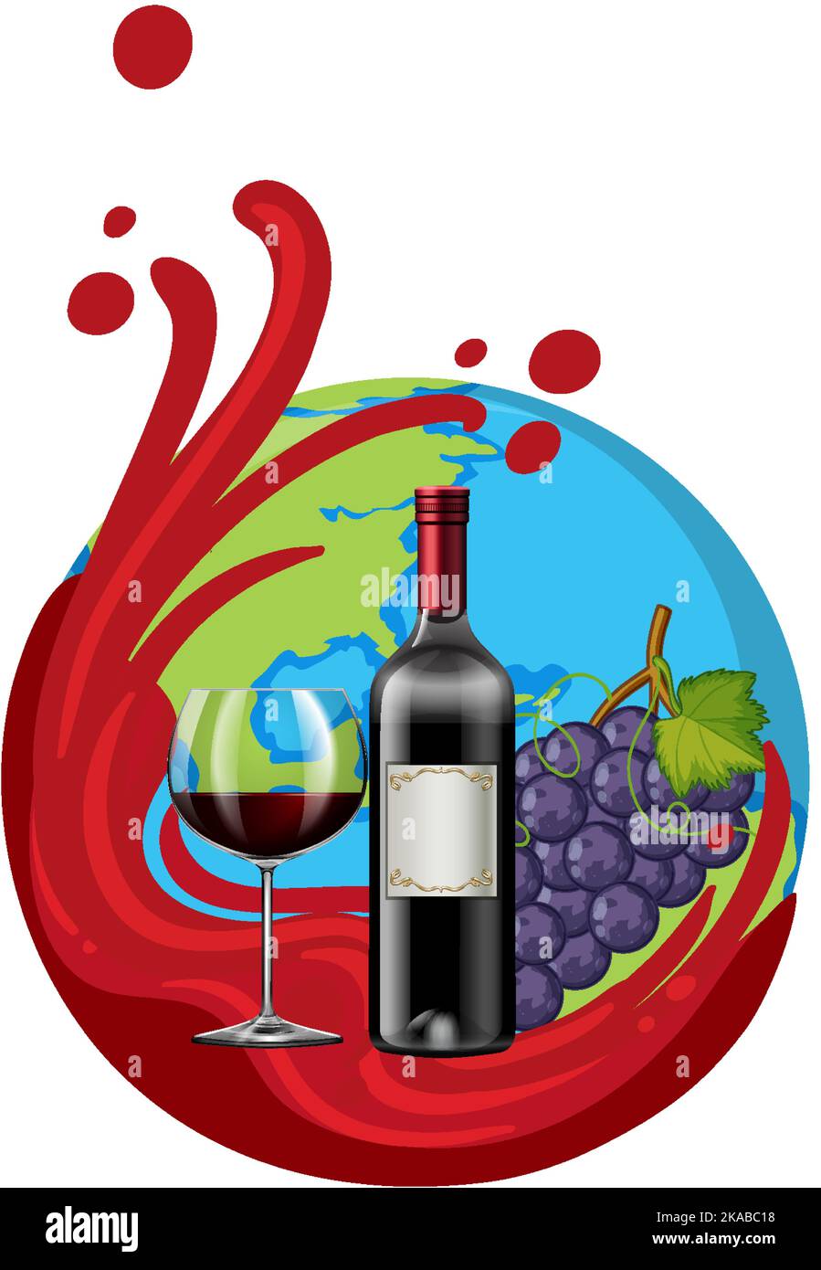 Red wine bottle and glass illustration Stock Vector Image & Art - Alamy