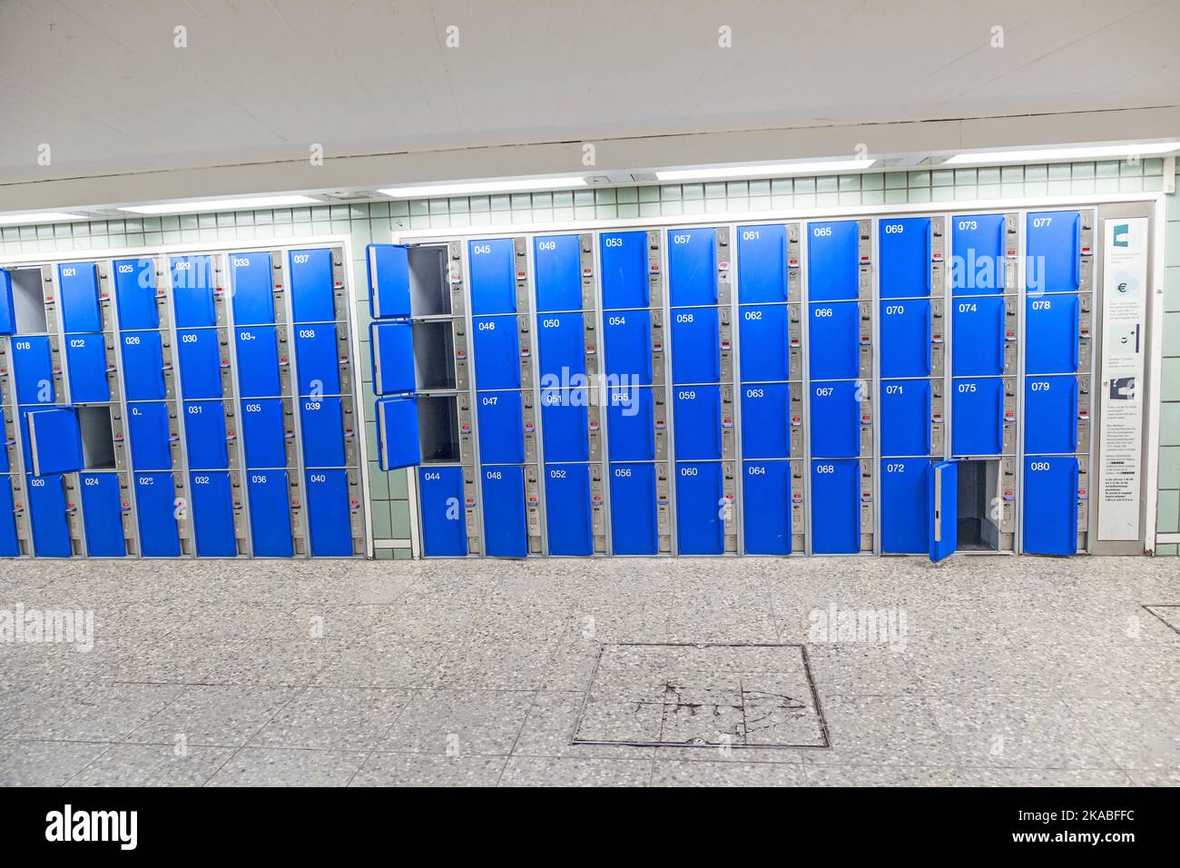 row of lockers at the station Stock Photo Alamy