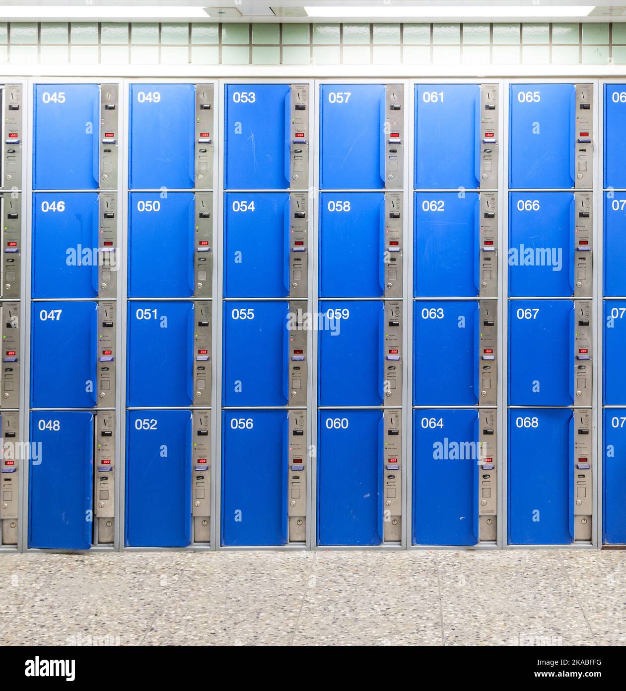 row of lockers at the station Stock Photo Alamy