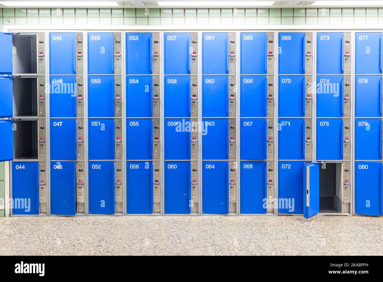 row of lockers at the station Stock Photo Alamy