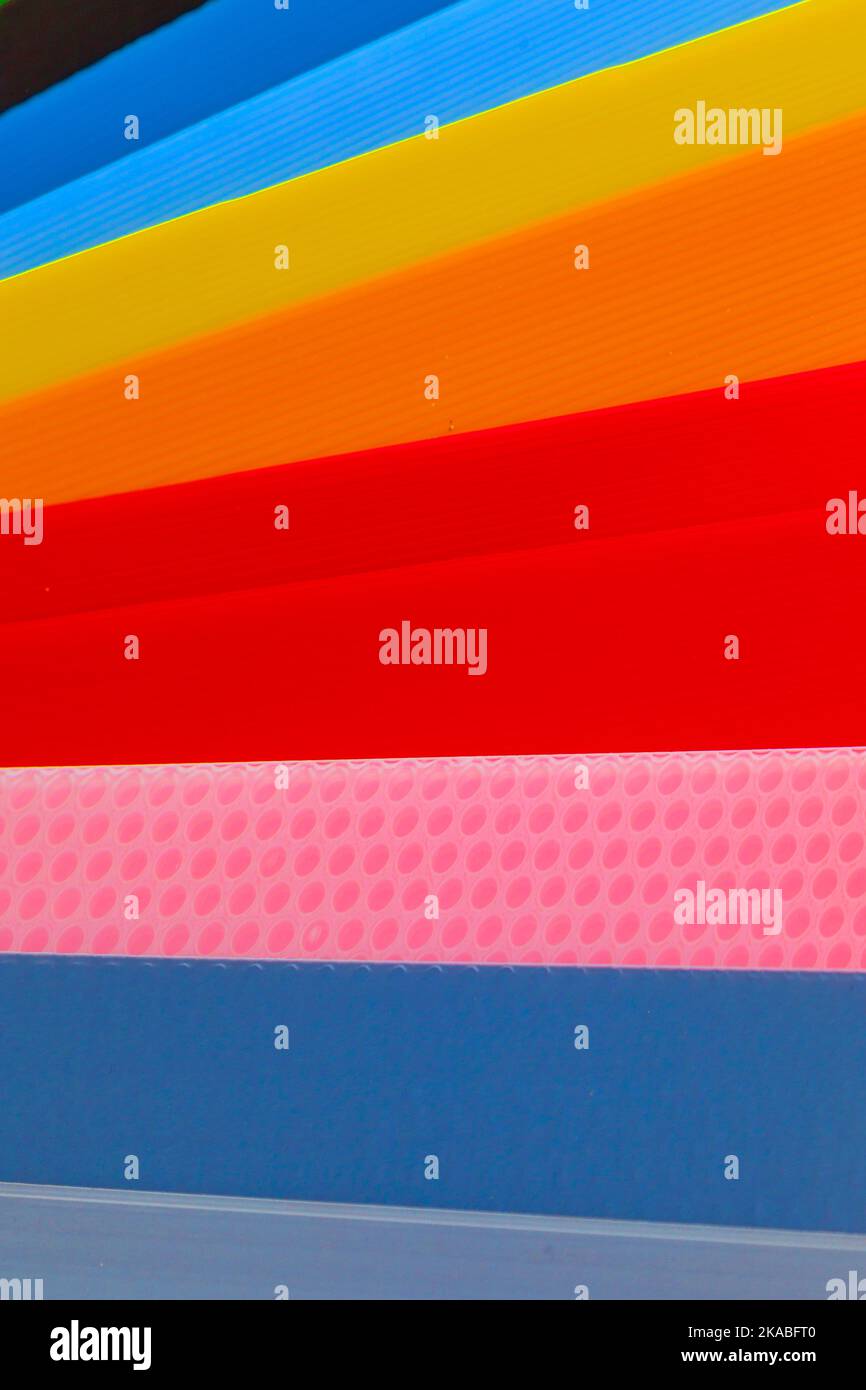 plastic packaging material in different colors Stock Photo Alamy