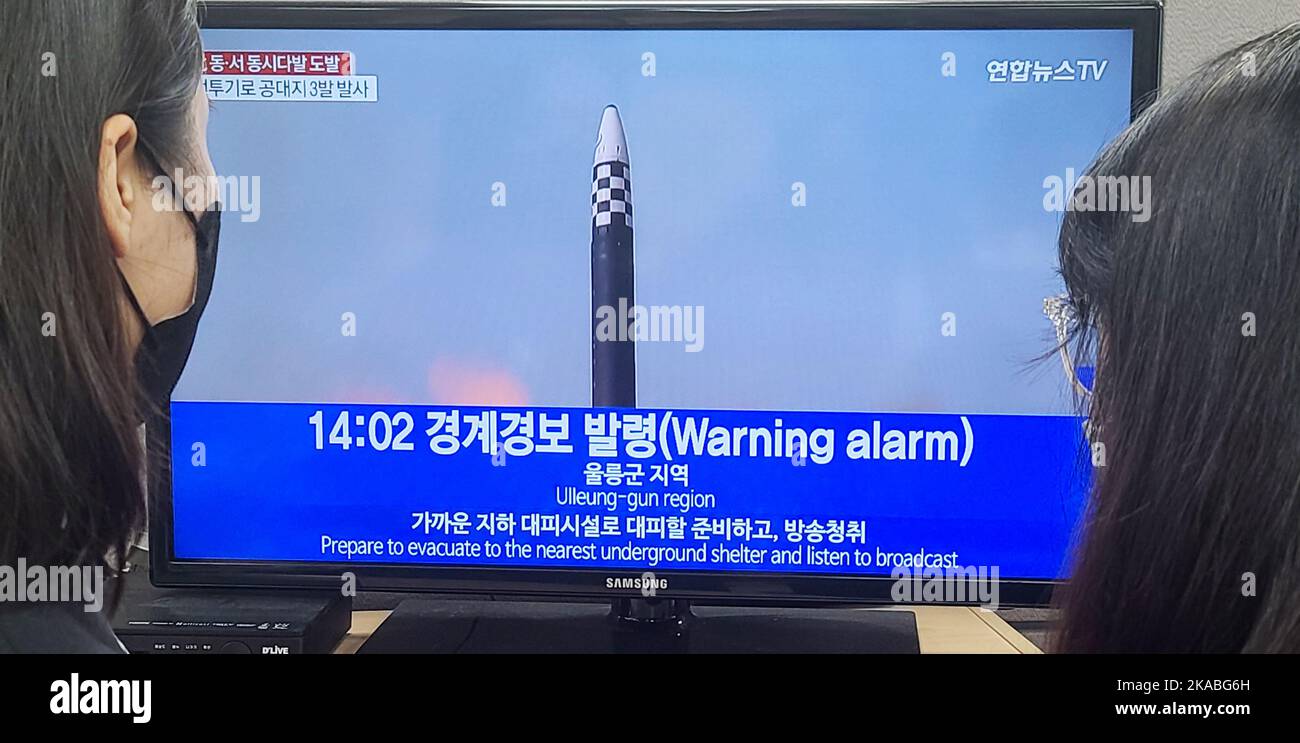 Air raid alarm lifted People watch the news on the lifting of an air