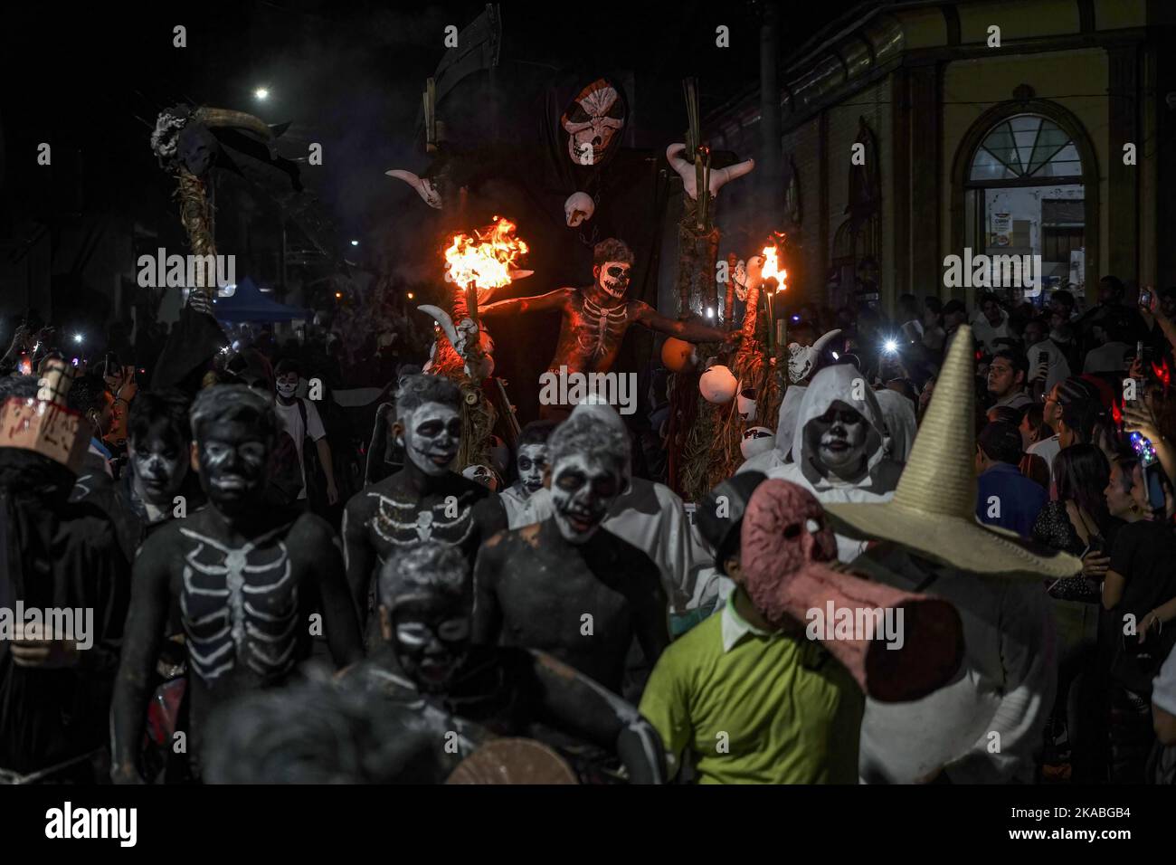 Revelers dressed up depicting traditional folklore creatures take part