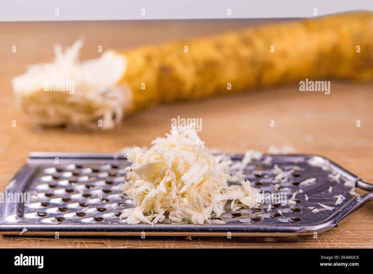horseradish, whole piece and grated Stock Photo Alamy