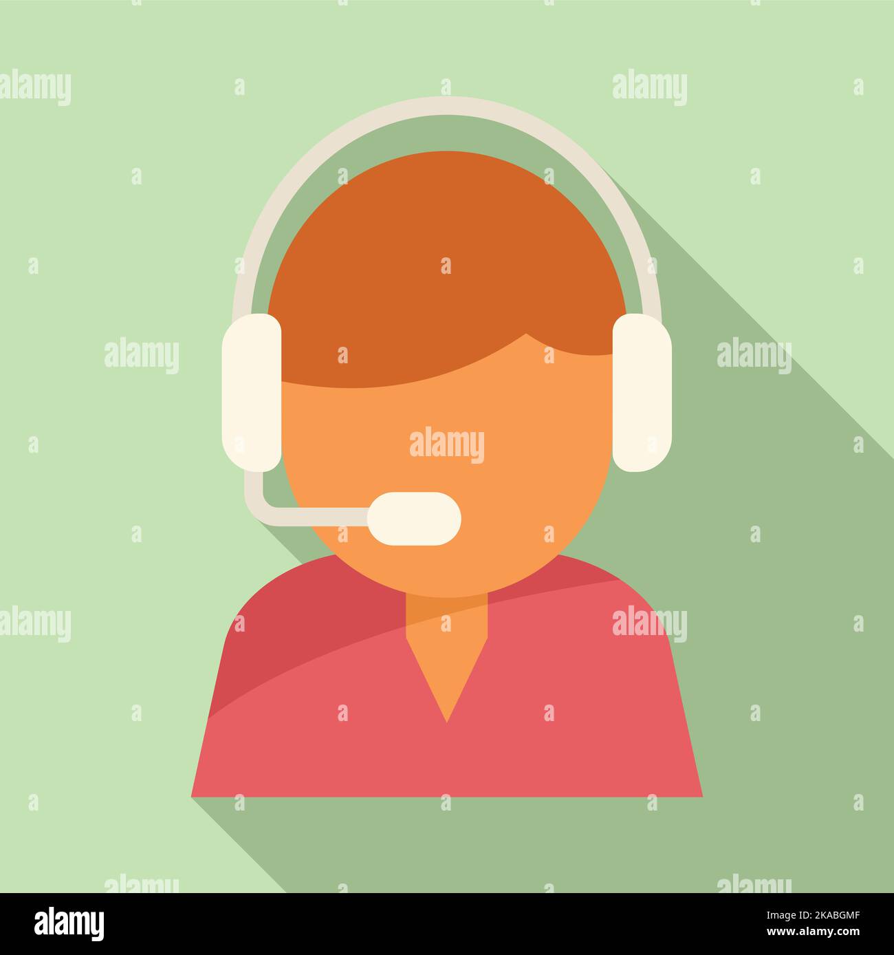 Call center icon flat vector. Office service. Work online Stock Vector ...