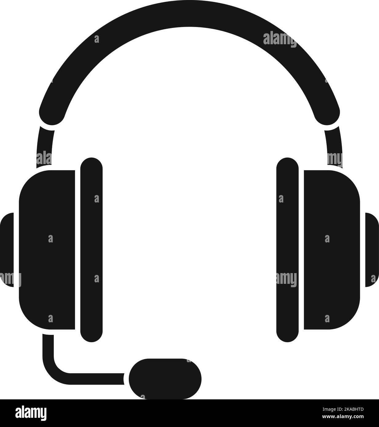 Headset support icon simple vector. Office service. Help phone Stock ...