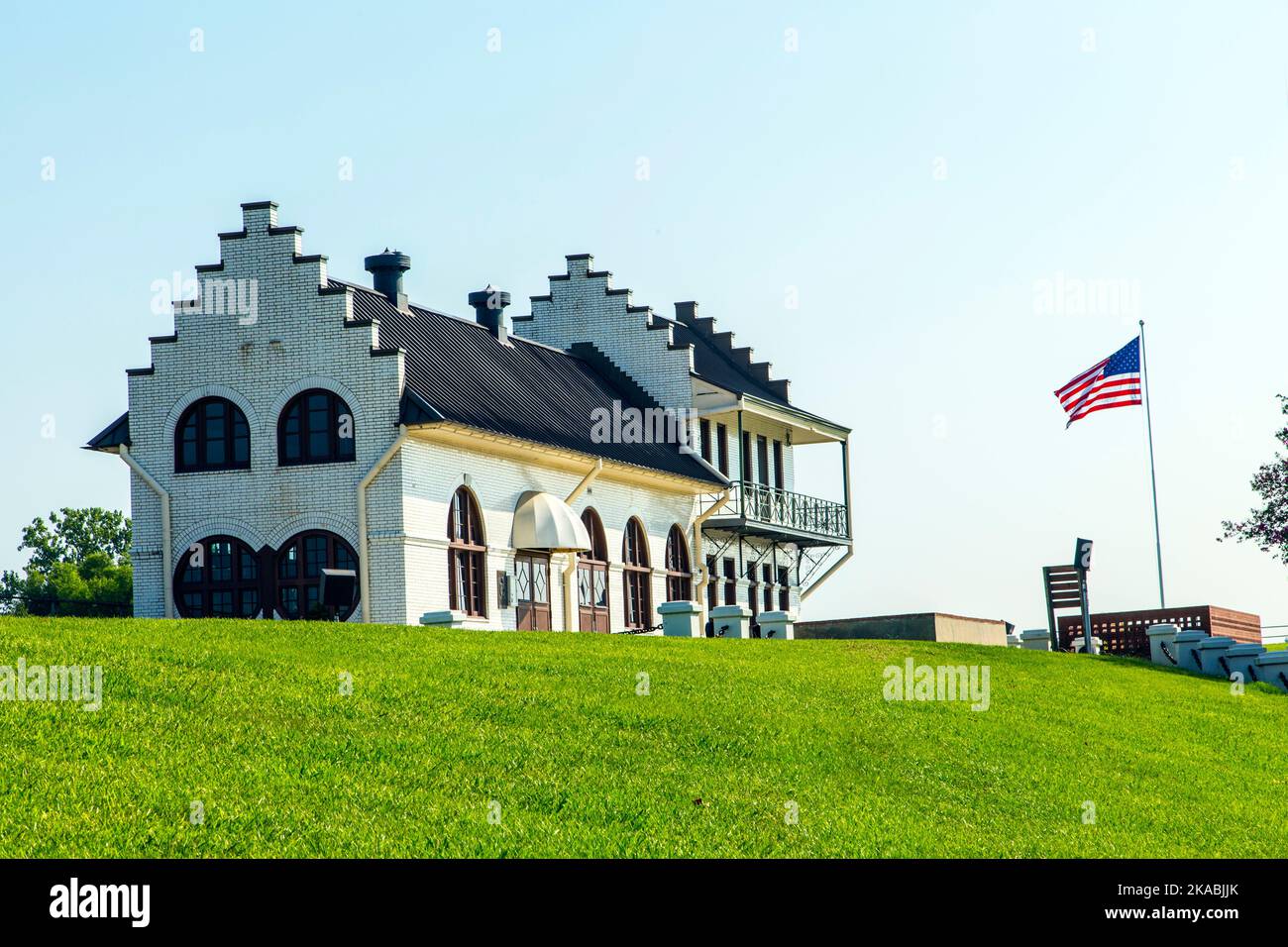 famous historic Plaquemine Lockhouse Stock Photo