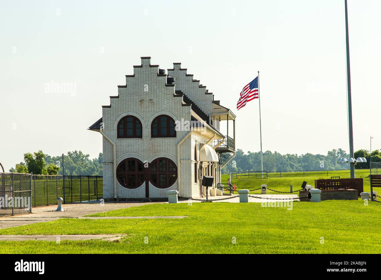 famous historic Plaquemine Lockhouse Stock Photo