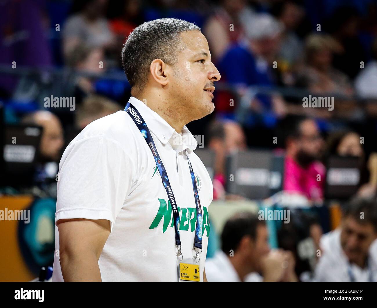 Spain, Tenerife, September 28, 2018: Nigerian national basketball head coach Otis Hughley Jr. during the FIBA Women's Basketball World Cup Stock Photo