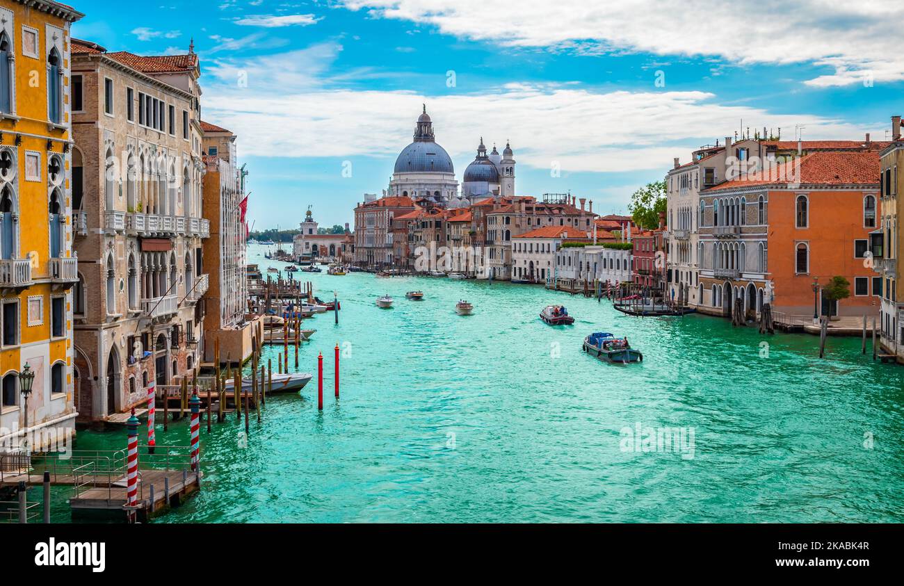 Venice Italy Grand Canal on summer day. Stock Photo