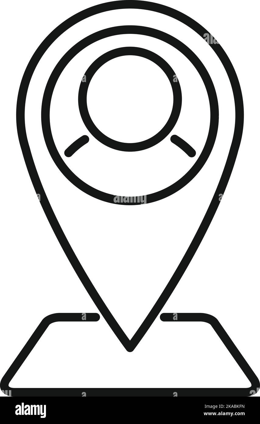 Support location icon outline vector. Office service. Customer help ...