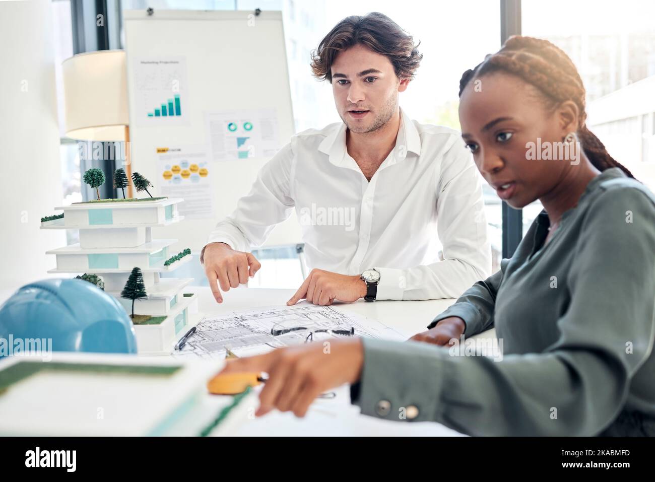 Office building, engineering and global architecture team coworking in ...