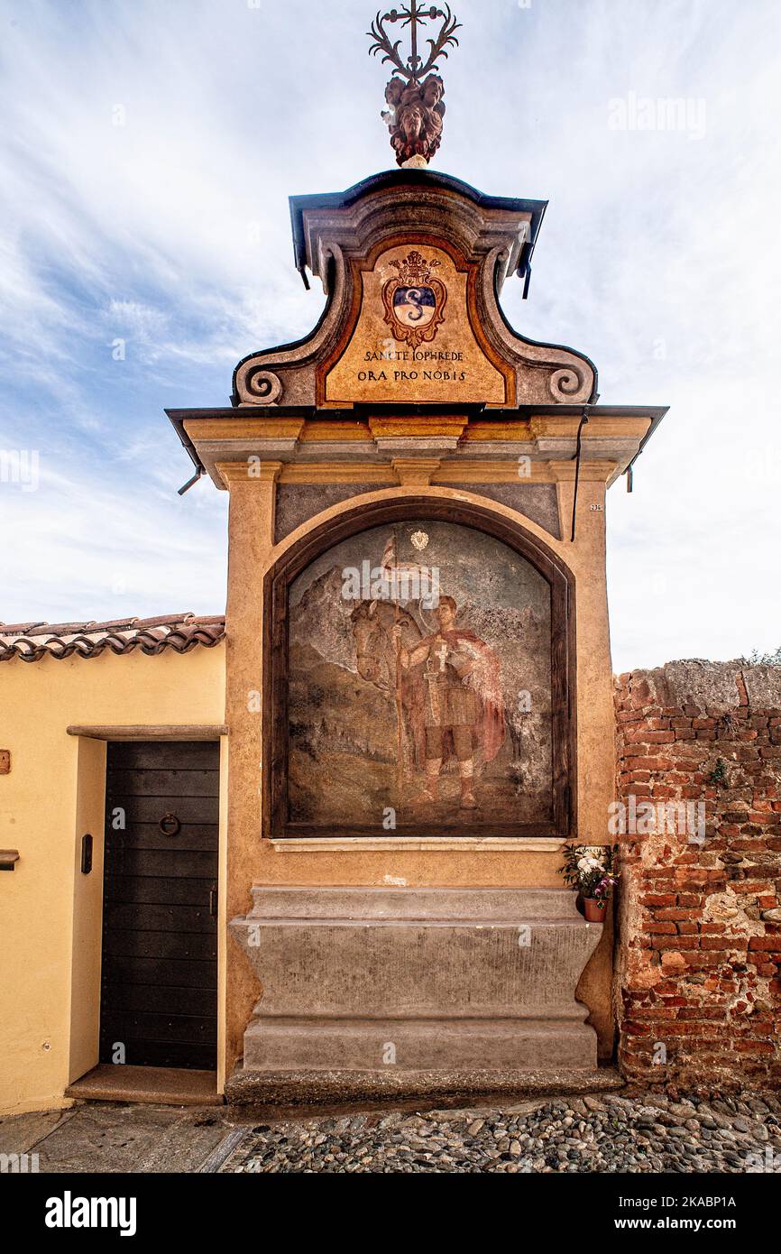 Italy Piedmont Saluzzo votive shrine Stock Photo