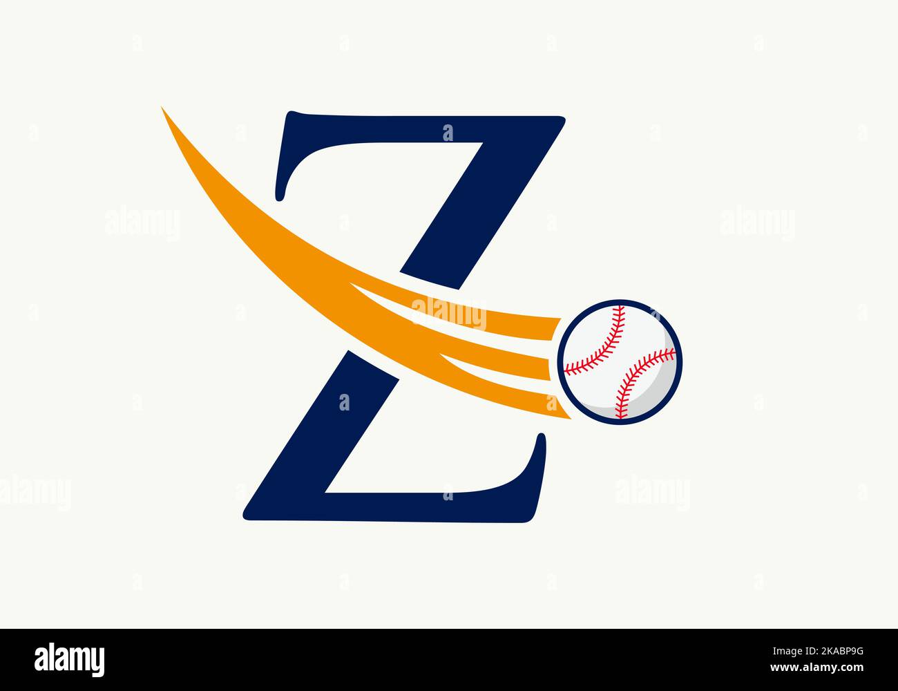 Letter Z Baseball Logo Concept With Moving Baseball Icon Vector Template Stock Vector