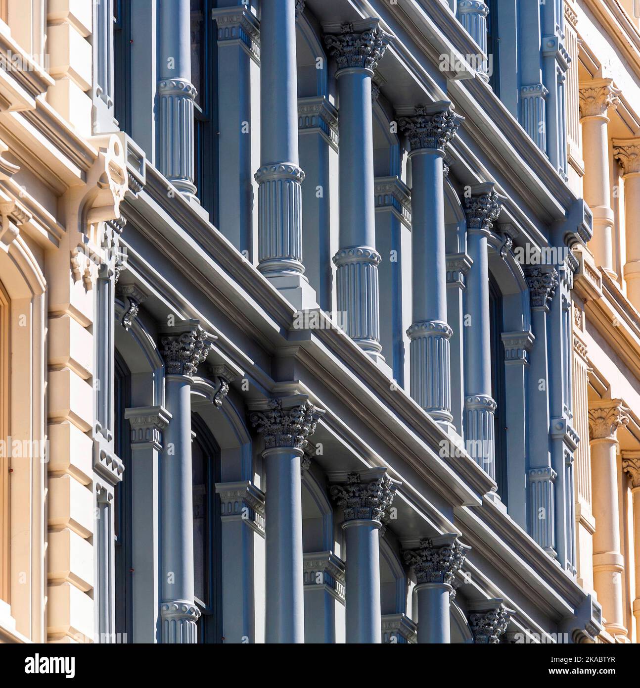 facade at old houses downtown in New York Stock Photo Alamy
