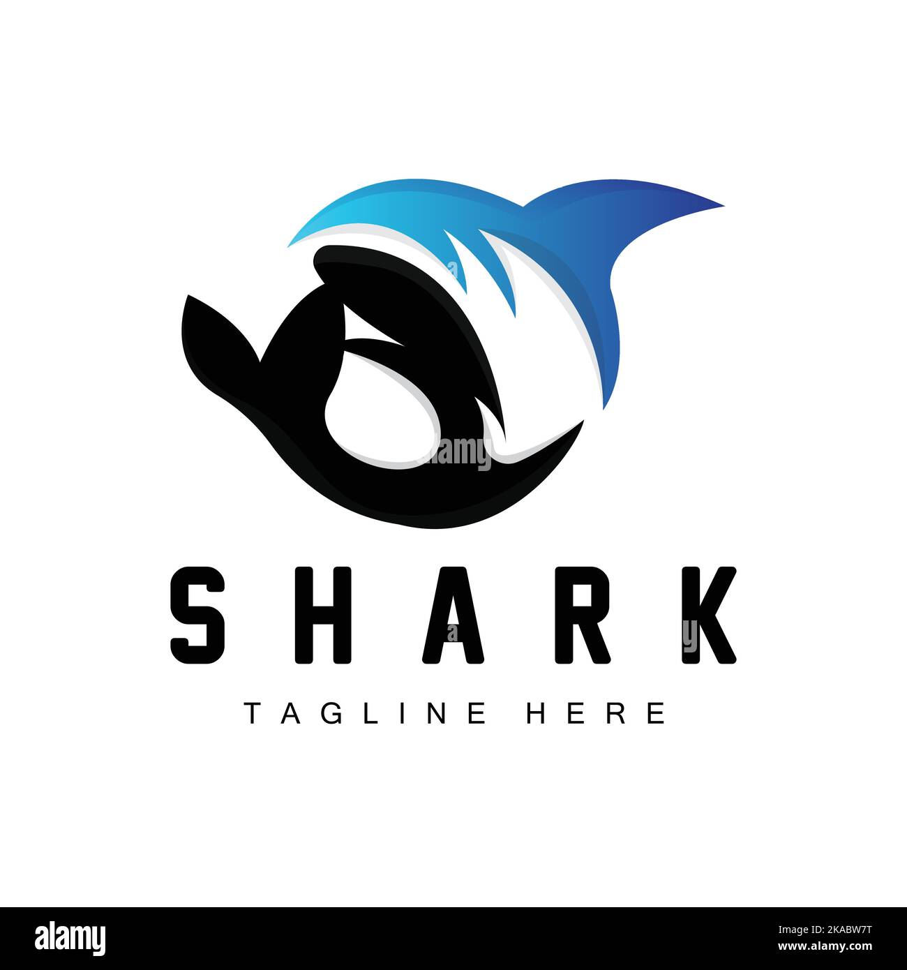 Shark Logo, Wild Fish Vector Illustration, Ocean Predator, Product Brand Design Icon Stock