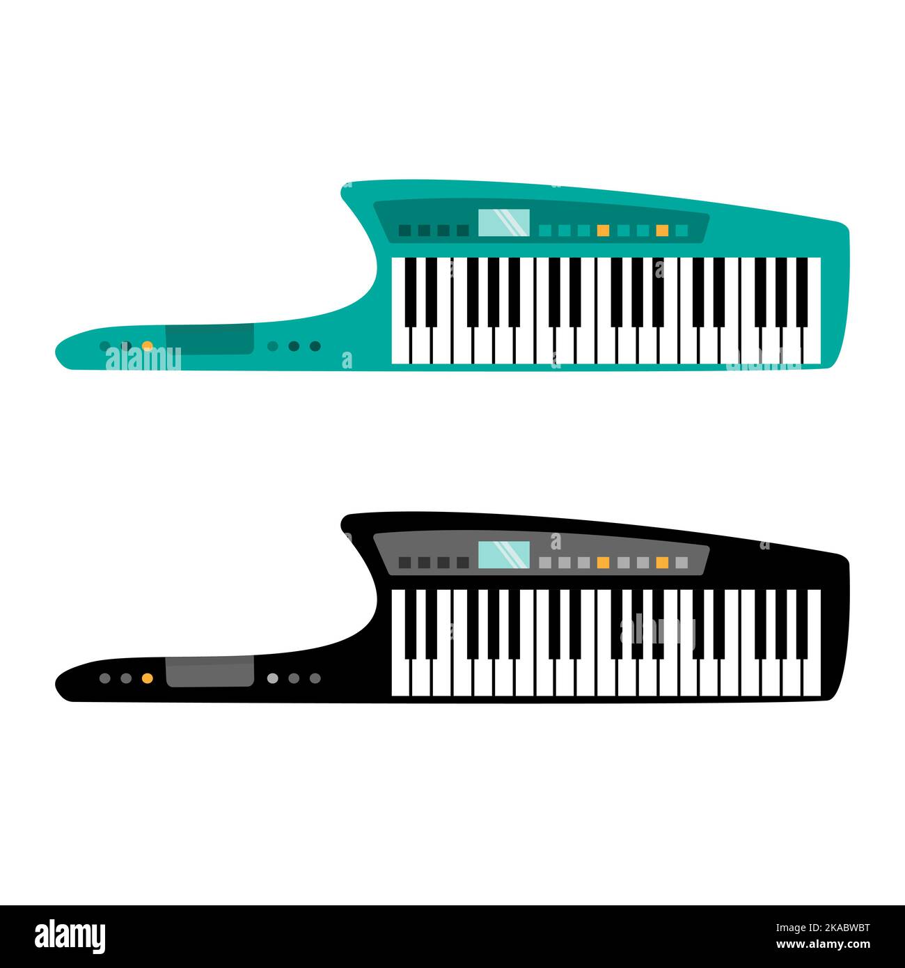 Keytar vector illustration. Portable synthesizer. Stock Vector