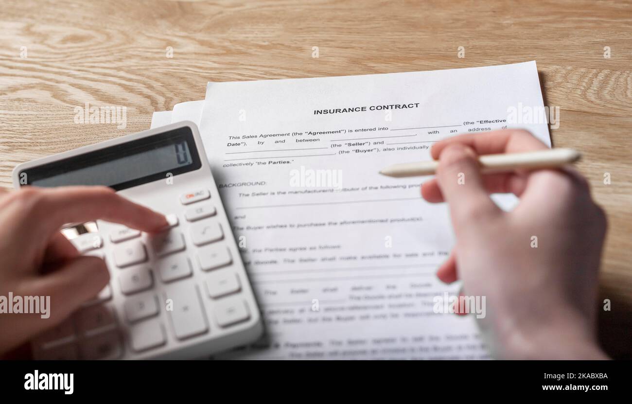 Contract Risk Chart Insurance contract and calculator for risk assessment. Financial ...