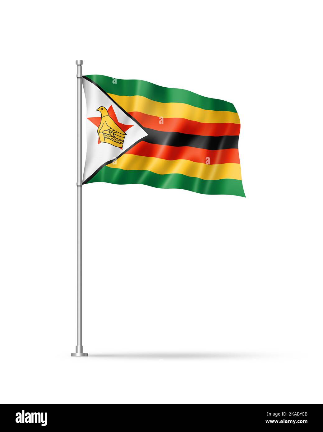 Zimbabwe flag, 3D illustration, isolated on white Stock Photo Alamy