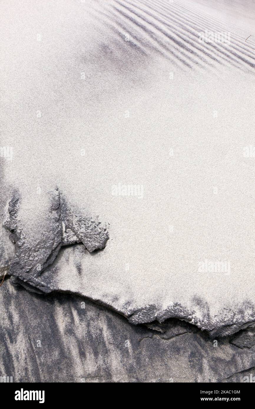 wind forms beautiful structures in the dunes at the beach Stock Photo ...