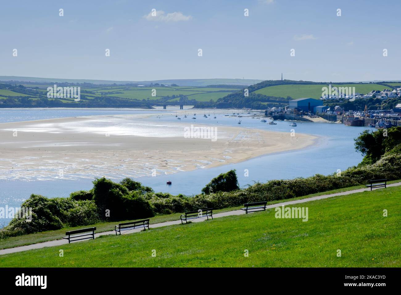 View across Camel Estuary Padstow Plymouth Cornwall England Stock Photo
