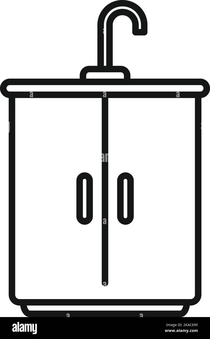 Kitchen sink icon outline vector. Room furniture. Dinning stove Stock ...