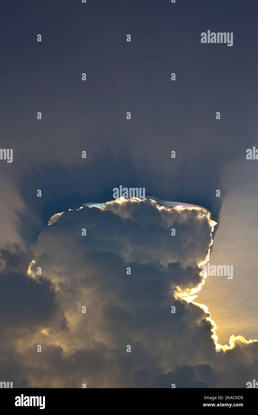 beautiful sky with clouds and colorful prisma light reflections Stock Photo Alamy
