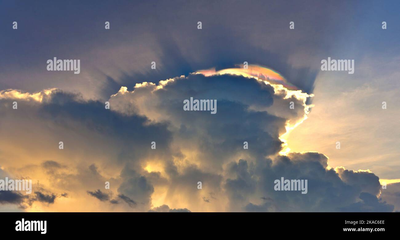 beautiful sky with clouds and colorful prisma light reflections Stock Photo Alamy