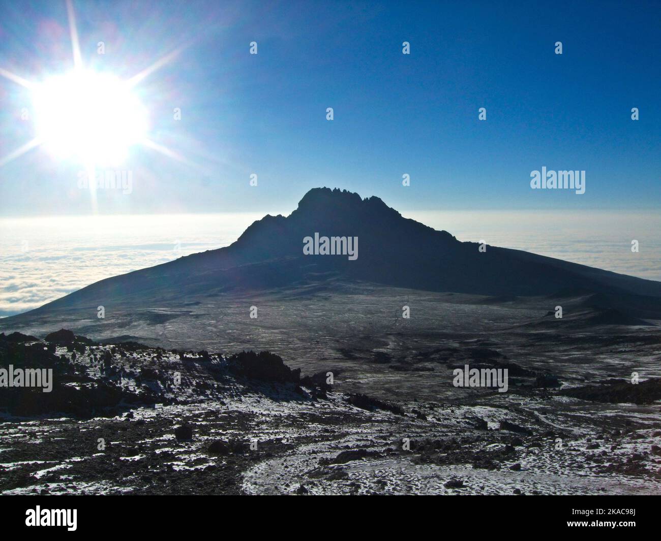 Mount Kilimanjaro, the highest mountain in Africa (5892m), seen through ...