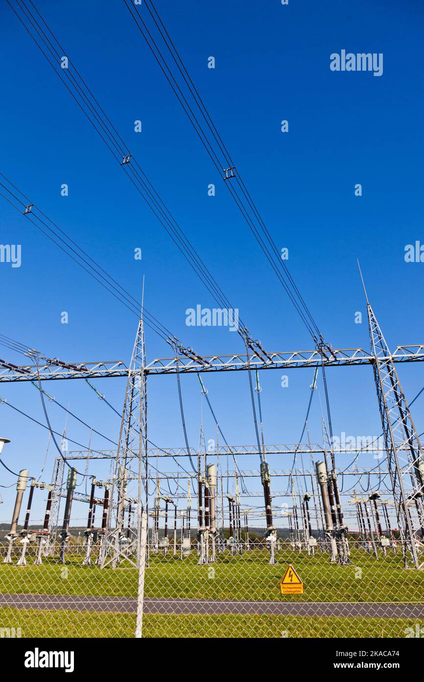 electrical power plant in beautiful colorful meadow Stock Photo Alamy