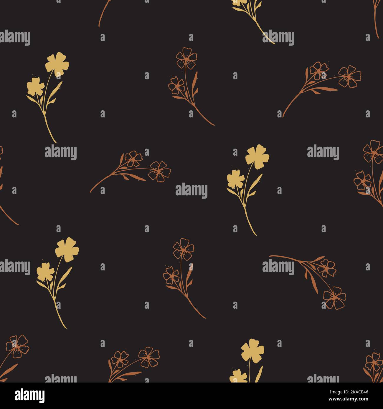Wild meadow flower seamless vector pattern background. Vertical flowers ...