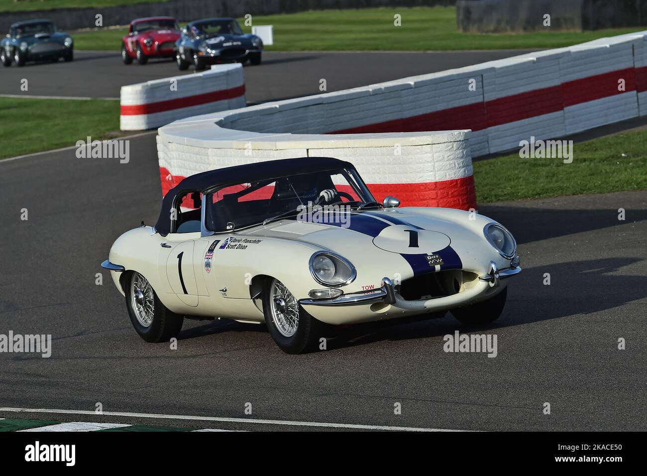 Scott Dixon, Dario Franchitti, Jaguar E-Type, Stirling Moss Memorial Trophy, featuring closed-cockpit GT cars that raced prior to 1963, a one hour, tw Stock Photo